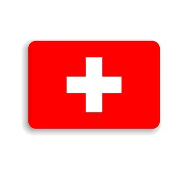 Rounded rectangle vector flag of Switzerland Stock Illustration