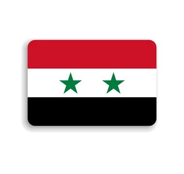 Rounded rectangle vector flag of Syria Stock Illustration
