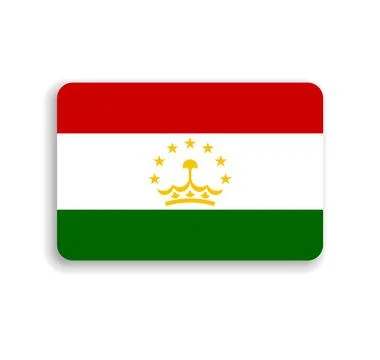 Rounded rectangle vector flag of Tajikistan Stock Illustration