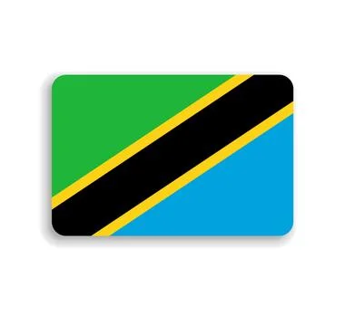 Rounded rectangle vector flag of Tanzania Illustrazione stock