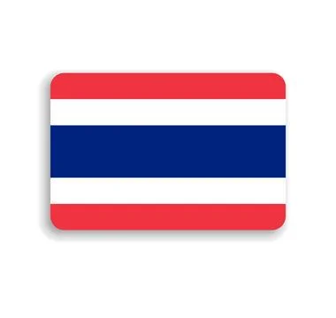 Rounded rectangle vector flag of Thailand Stock Illustration