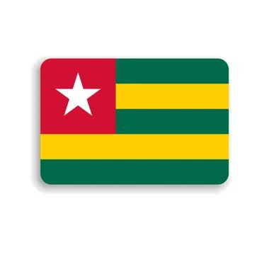 Rounded rectangle vector flag of Togo Stock Illustration