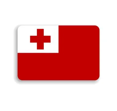 Rounded rectangle vector flag of Tonga Stock Illustration