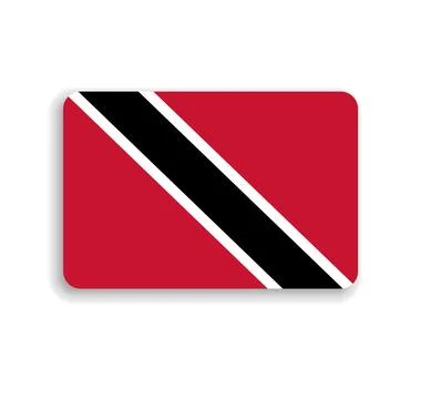 Rounded rectangle vector flag of Trinidad and Tobago Stock Illustration