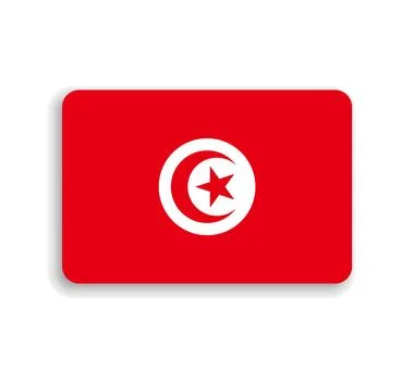 Rounded rectangle vector flag of Tunisia Stock Illustration