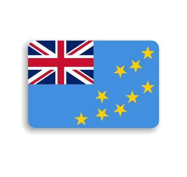 Rounded rectangle vector flag of Tuvalu Stock Illustration