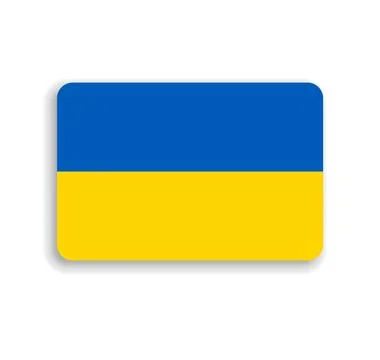 Rounded rectangle vector flag of Ukraine Illustrazione stock