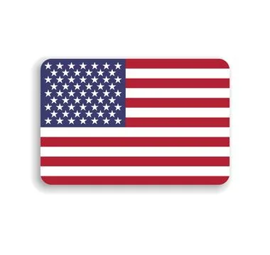 Rounded rectangle vector flag of United States of America Illustrazione stock