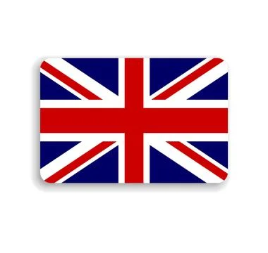 Rounded rectangle vector flag of United Kingdom Stock Illustration