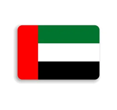 Rounded rectangle vector flag of United Arab Emirates Stock Illustration
