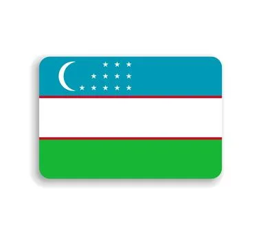 Rounded rectangle vector flag of Uzbekistan Stock Illustration