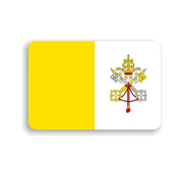 Rounded rectangle vector flag of Vatican City イラスト素材