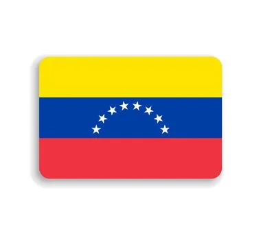 Rounded rectangle vector flag of Venezuela Stock Illustration