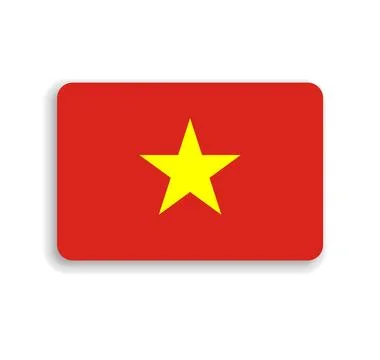 Rounded rectangle vector flag of Vietnam イラスト素材