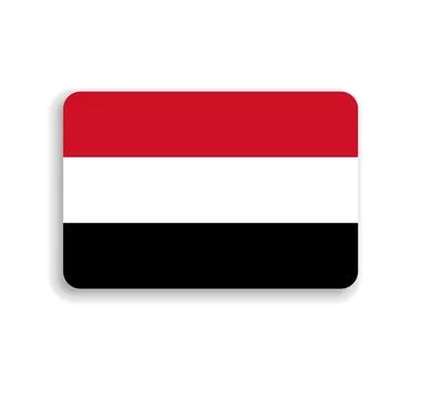 Rounded rectangle vector flag of Yemen Illustrazione stock