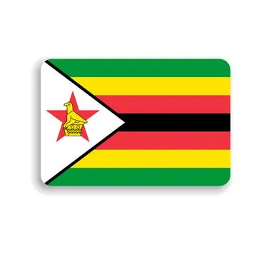 Rounded rectangle vector flag of Zimbabwe 스톡 일러스트