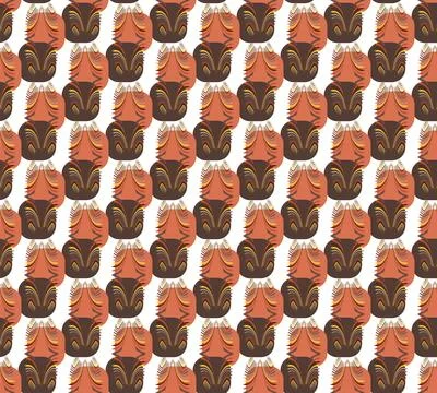Rounded rectangles in orange and brown tones and colored curved lines creat.. イラスト素材