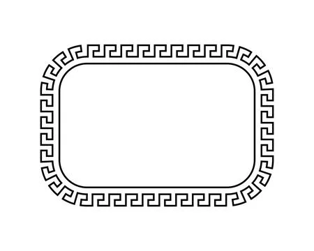 Rounded rectangular antique frame template Stock Illustration