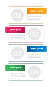 Rounded rectangular card empty infographic template Stock Illustration