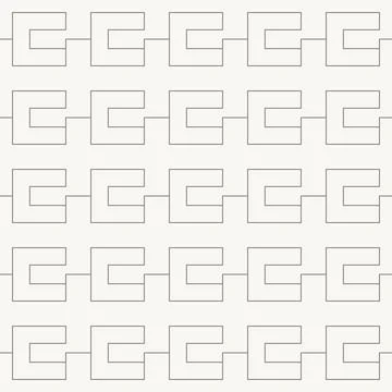 Rounded rectangular loop chain seamless pattern in minimal line design Stock Illustration