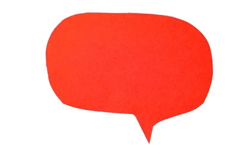 Rounded red paper speech bubble Stock Photos
