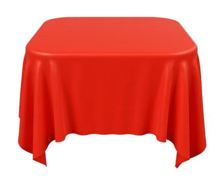 Rounded red square table cloth Stock Illustration