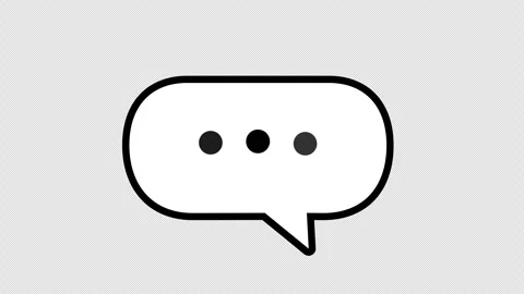 Rounded reply bubble with typing indicator on transparent background Stock Footage 330516870