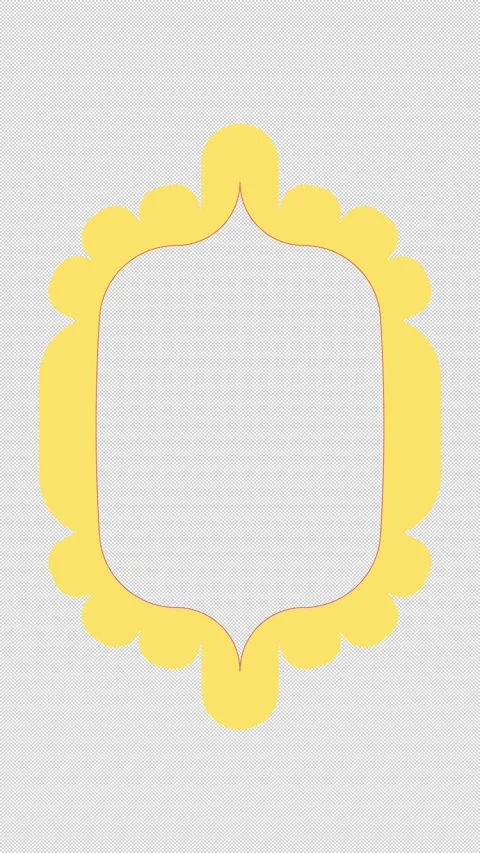 Rounded scalloped animated retro frame overlay Stock Footage 339422040