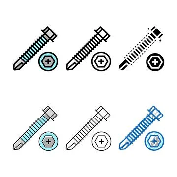 Rounded series head screw color icon vector Stock Illustration