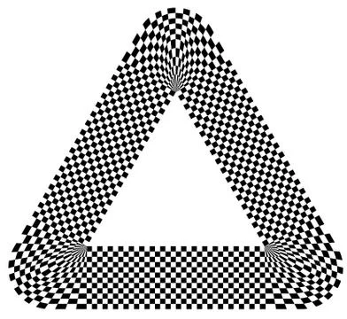 Rounded shape with checkered pattern fill. Contrasty abstract graphical eleme Stock Illustration