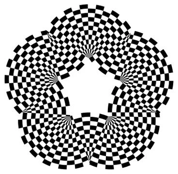 Rounded shape with checkered pattern fill. Contrasty abstract graphical eleme Stock Illustration