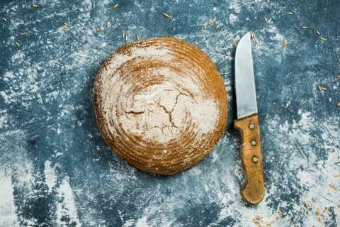 Rounded shape homemade bread Stock Photos
