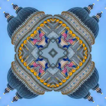 Rounded shape made with the dome of the capital Foto stock