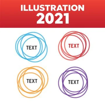 Rounded shapes. Overlapping rounds icons. Overlapping color circle vector Stock Illustration