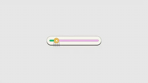 Rounded slider indicator with ring knob neubrutalism UI element animation Stockbeeldmateriaal 336186917