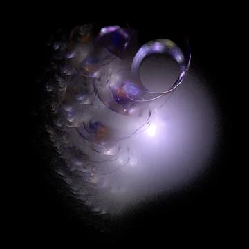 Rounded smooth abstract lilac element on a black background, design, graphics Stock Illustration