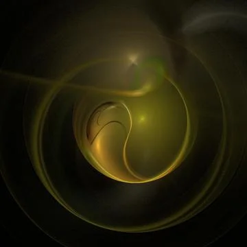 Rounded smooth abstract olive element on black background, design Stock Illustration