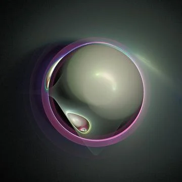 Rounded smooth abstract purple isolated element on black background, design Stock Illustration