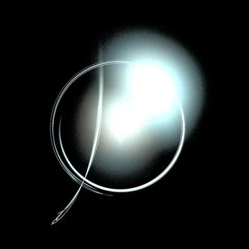 Rounded smooth abstract white isolated element on black background, design Stock Illustration