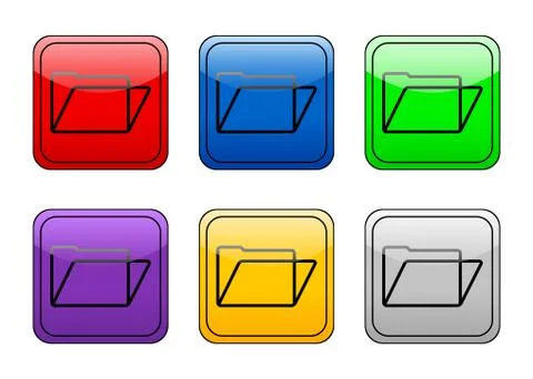 Rounded square button folder Stock Illustration