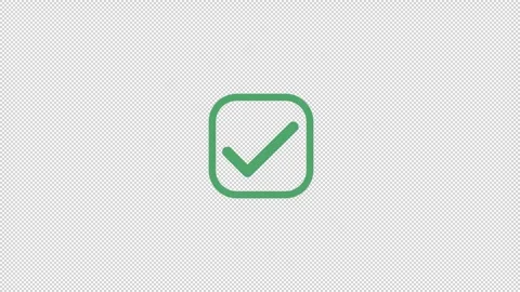 Rounded square check mark animation with particle Video stock 330147506