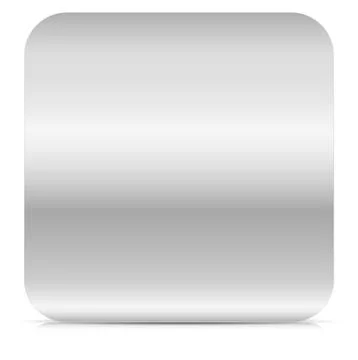 Rounded square with empty space. Metal, metallic sheet, plate. Stock Illustration