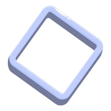 Rounded square frame floating in isometric view Stock Illustration