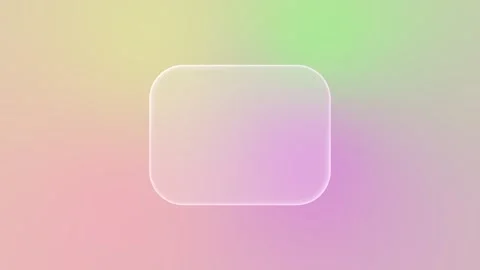 Rounded square Glassmorphism button on a background with a soft green mint Stock Footage 327320726
