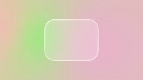 Rounded square Glassmorphism button on a background with a soft green mint Stock Illustration