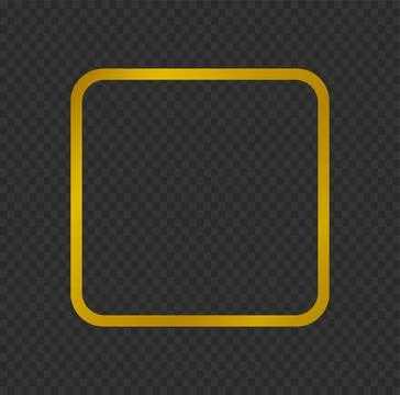 Rounded Square Gold Frame Outline Illustrazione stock