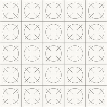 Rounded square grid with curved corner cuts seamless pattern in minimal line イラスト素材