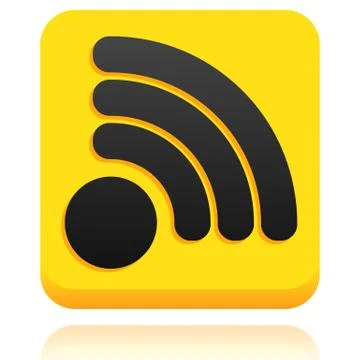 Rounded square icon, button with RSS or generic signal symbol. 스톡 일러스트