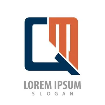 Rounded square initial letter QM logo concept design Illustrazione stock