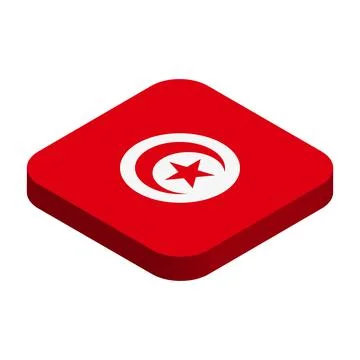 Rounded square isometric vector flag of Tunisia Stock-Illustration